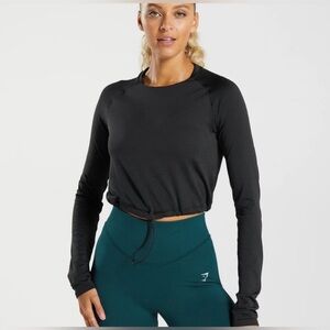 GYMSHARK SWEAT SEAMLESS LONG SLEEVE CROP TOP